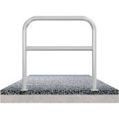 Hoop of steel tube |  60 x 2,5 mm | with cross bar | to be fixed by plugs | total width: 1000 mm | total height: 1000 mm | hot-dip galvanized